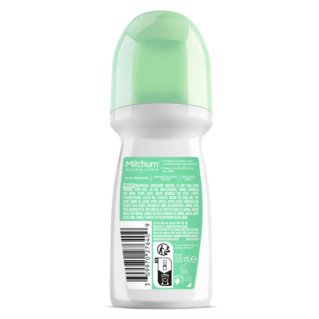 MITCHUM Women 24H Natural Power Roll  Lime & Eucalyptus 100ml
