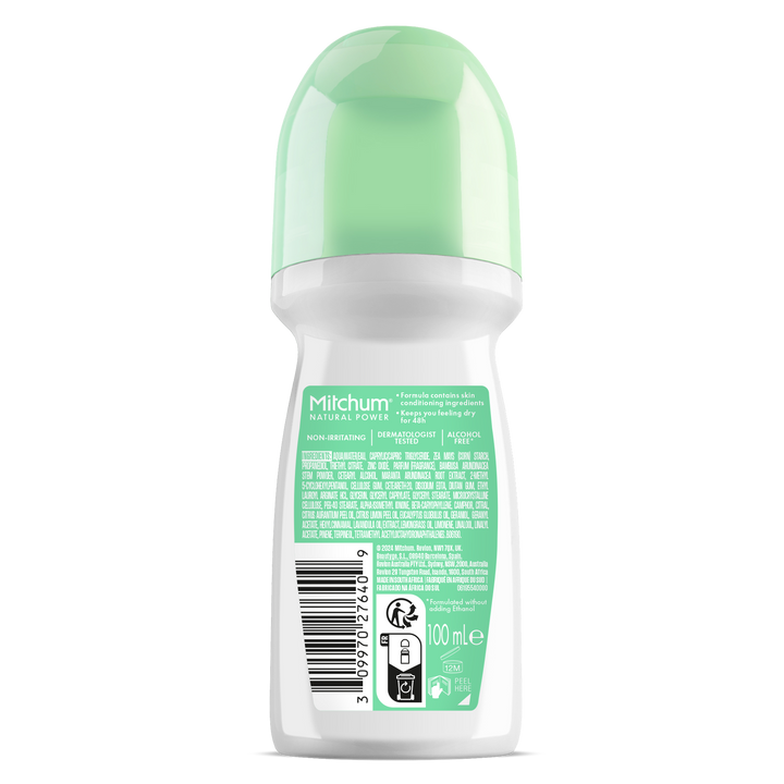 MITCHUM Women 24H Natural Power Roll  Lime & Eucalyptus 100ml